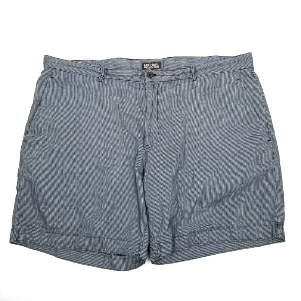 MICHAEL Michael Kors Striped Cotton Summer 7.5" Short Shorts Mens 38 Navy Blue